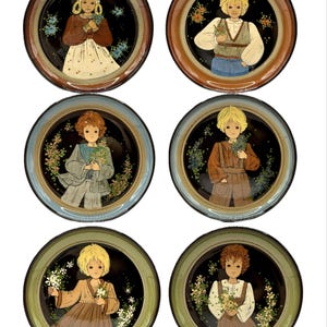 Vintage Hand-Painted Swiss Ceramic Plates – 1970s Folk Art (Set of 2)