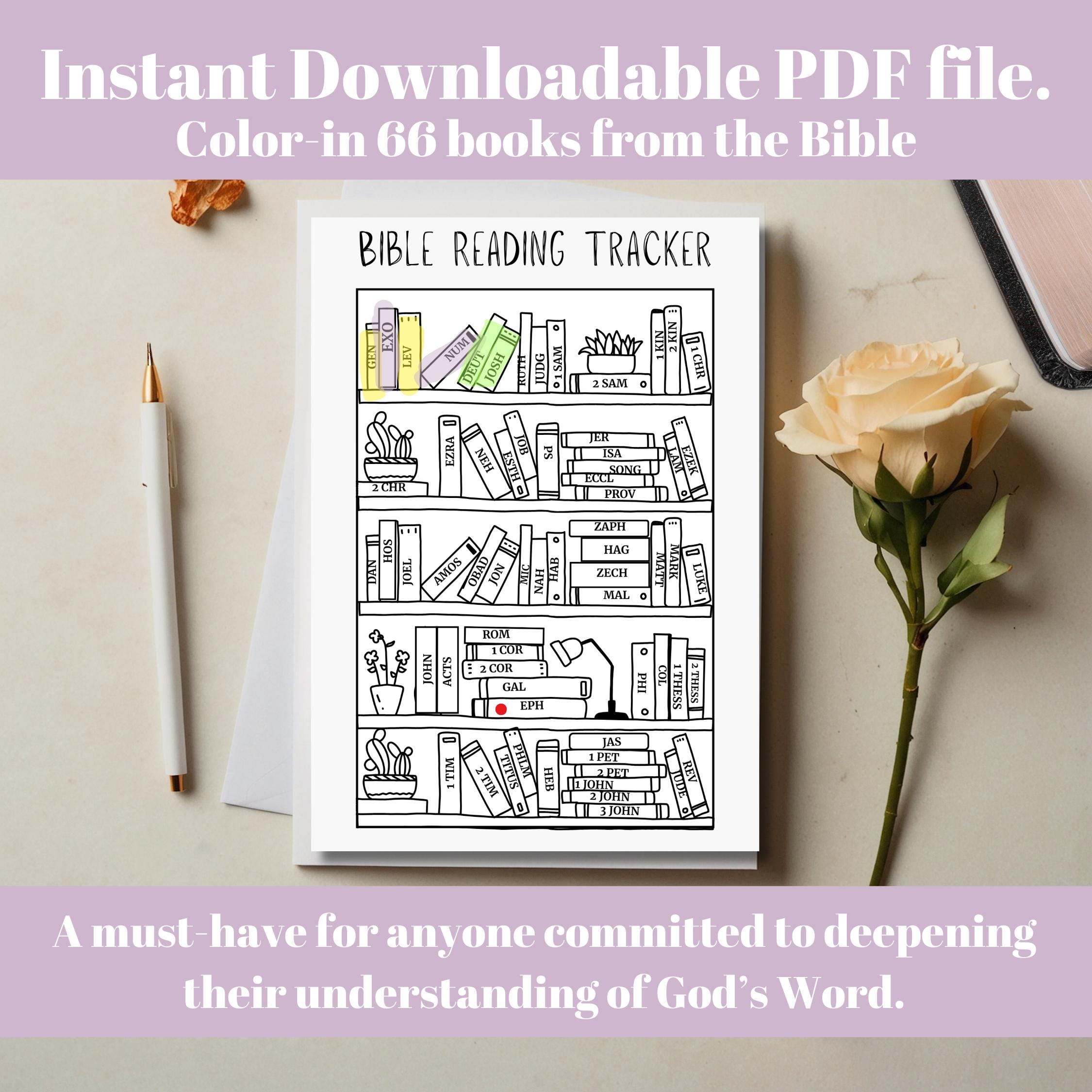 Books of the Bible Reading Tracker, Christian Digital Planner for ...