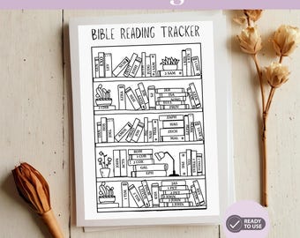 Bibel-Journaling-Tracker, Bücher des Bibellese-Trackers, christlicher digitaler Planer für Bibelstudienziele, glaubensbasierte Bibelleselogbuch