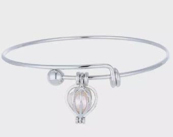Wish Pearl Bracelet Kit: Real Freshwater Pearl, Heart Charm, DIY Jewelry