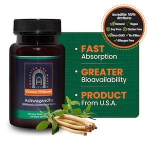 Ashwagandha - Withania Somnifera Root | 225mg Root Extract | 60 Capsules image 1