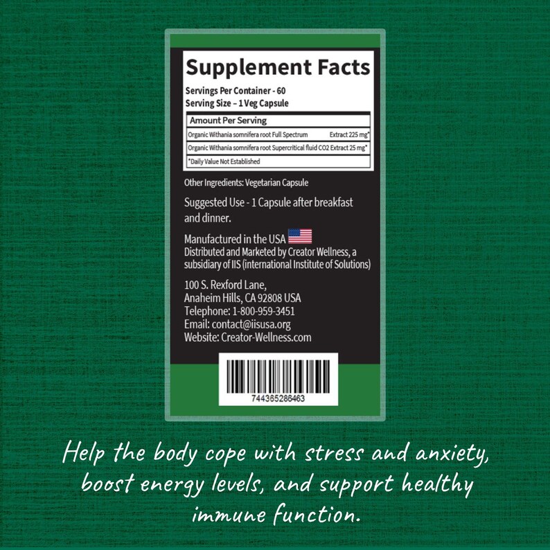 Ashwagandha - Withania Somnifera Root | 225mg Root Extract | 60 Capsules image 6