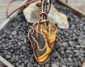 Medusa Ornate Style Copper Wire Wrapped Utah Wonderstone Gemstone Pendant Necklace Handmade in the USA