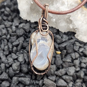 Copper Wire Wrapped Utah Mini Petite Geode Gemstone Pendant Necklace Handmade in the USA
