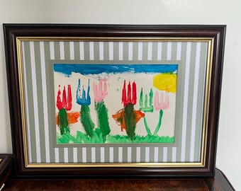Striped Photo Mat | Heirloom Pattern, Ready to Frame, Medium Stripes | Green