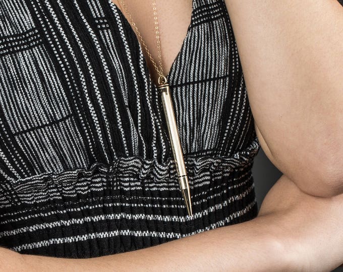 Vintage Small Mechanical Pencil Necklace Graduation Gift in Etsy