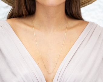 Gold Simple Chain, 14kt Gold Filled, Sterling Silver Chain, 14kt Rose Fill Chain, Delicate Chain Sterling Silver, Chain in Gold