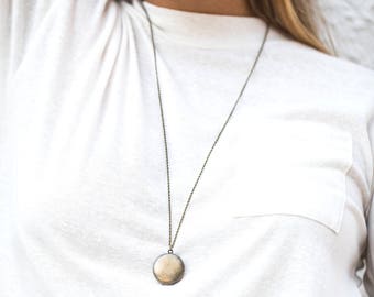 Dark Locket Simple Necklace, Brass Antique Locket, Small Unisex, Man's Necklace, Men's Locket, Men's Jewelery, Rope Chain