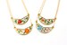 Flower Enamel Pendant, Vintage Bib Chokers, Summer Wedding Party, Layered Necklaces, Crescent Necklace Orange & White, Colorful 
