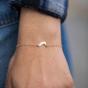 Tiny Gold California State Necklace, Rose Gold California, Sterling Silver California Charm Necklace, California Charm States Bracelet image 8