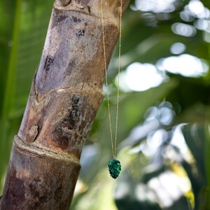 Monstera Leaf Necklace on 14kt Gold Fill Beaded Chain, Tropical Pendant Gold Plant Jewelry, Lucite Emerald Leaves, Satellite Chain, Trendy image 9