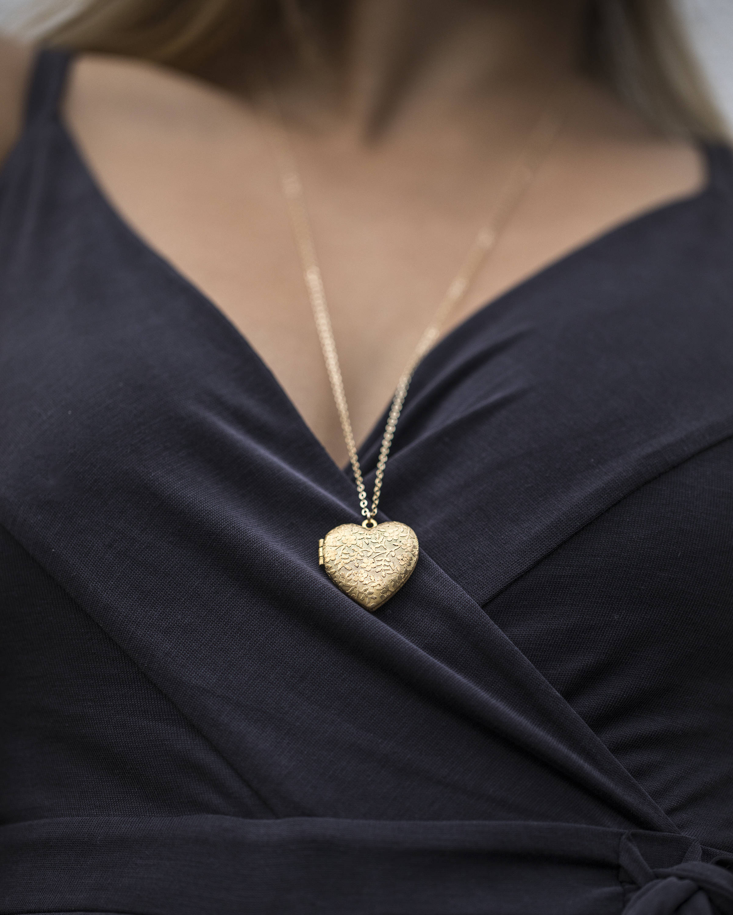 Sweetheart Locket Necklace Gold Heart 