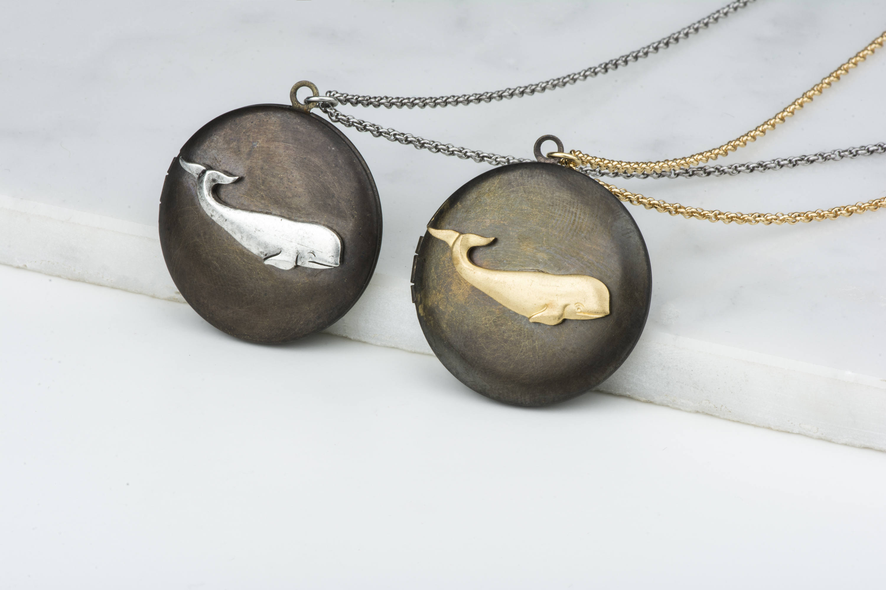 Beluga Whale Necklace Gold Whale Locket Large Beluga Etsy