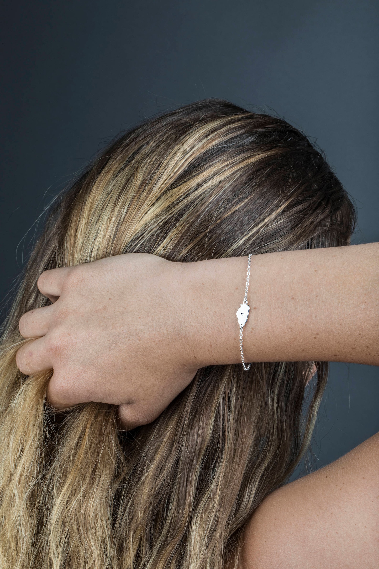 Gold Charm Necklace Massachusetts State State Charm Bracelet Etsy