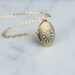 Gift Idea for Women Simple Small Necklace with White Ornate Locket, Necklace for Women, Small Locket, Delicate Locket Gold Chain, Simple