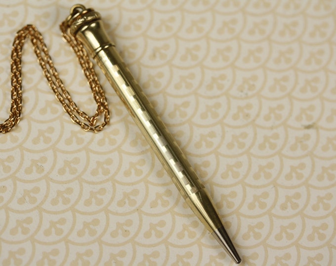 Mechanical Pencil Necklace Vintage Pendant Gold Filled Joan Etsy