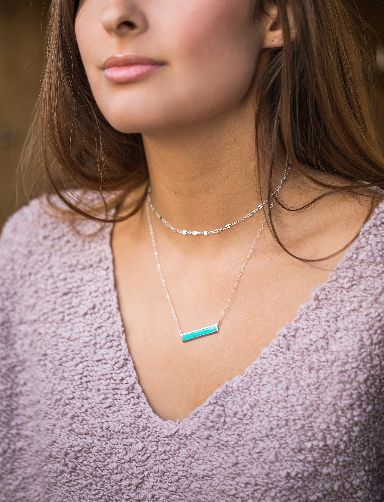 High Quality Turquoise Bar Necklace Necklace For Mom Inlay Etsy