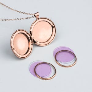 Gold Locket Gift Ideas for Women, Rose Gold and Sterling Silver Necklace Options, Round Photo Jewelry Locket, Valentines Present image 5