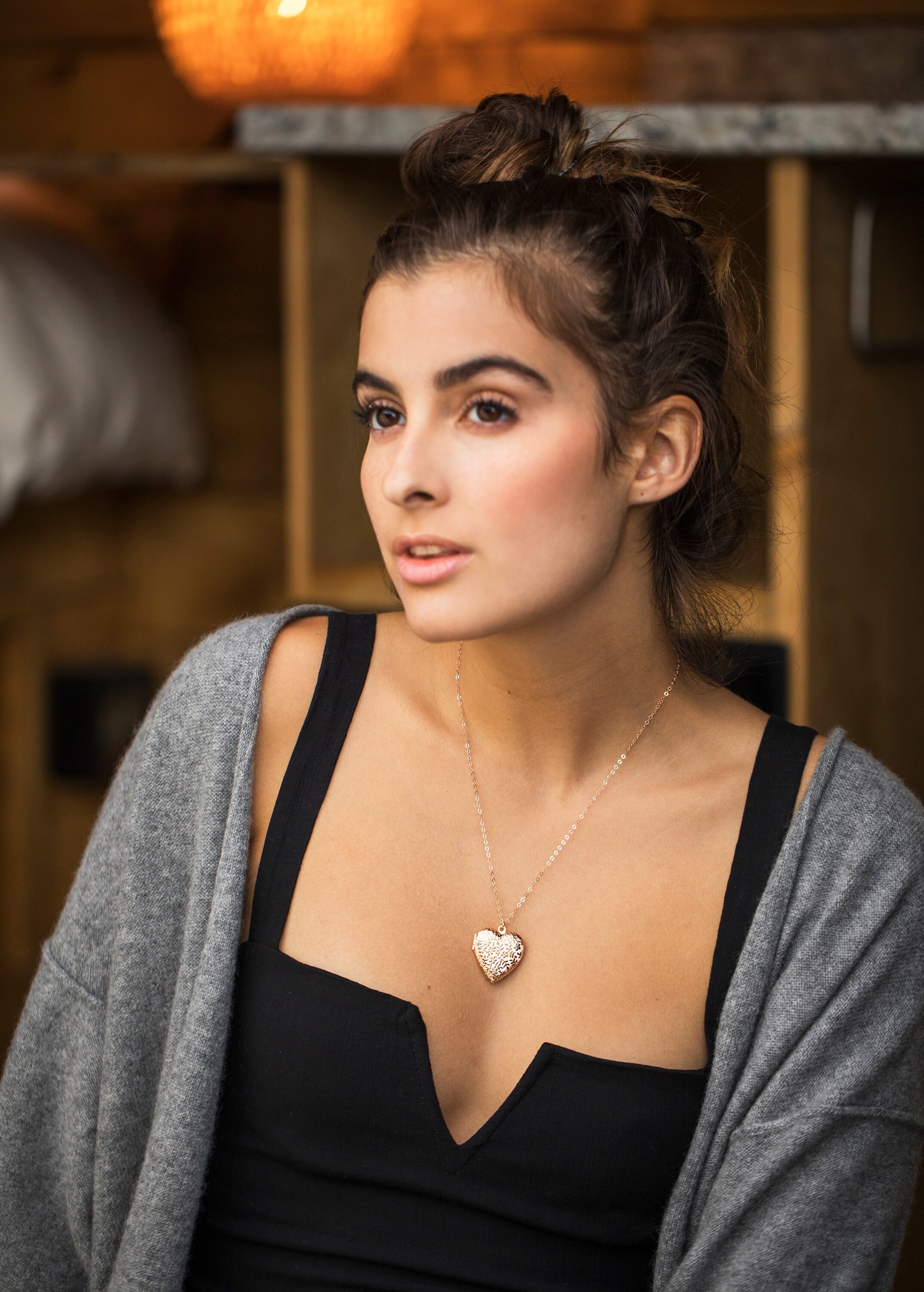 Sweetheart Locket Necklace Gold Heart 