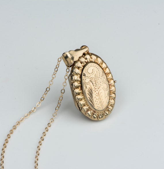 Vintage Reversible Gold Filled Locket Necklace, L… - image 1