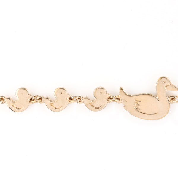 Family Duck Necklace, Vintage Duckling Pendant, Mother's Day Jewelry, Gold Avon Ducklings Jewelry, Mother's Day Gift, Mom and Baby, Mallard
