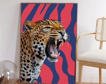 Roaring Leopard Print | Bold Jungle Animal Poster (Digital Download)