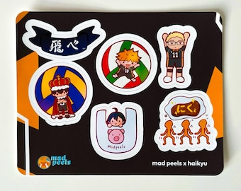 Anime chibi volleybollpojkar vinylklistermärkesark