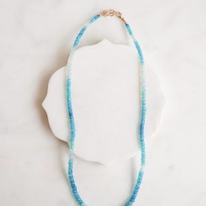 Turquoise Ethiopian opal hand-crafted 14k solid gold necklace