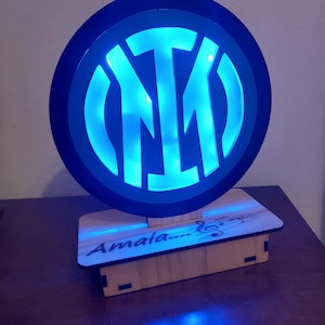 logo inter calcio milano lampada da tavolo led