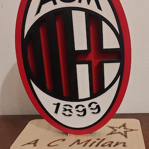 logo calcio milan lampada da scrivania luce led