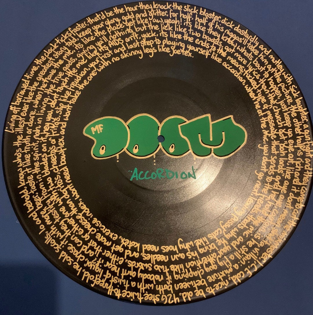 MF DOOM Accordion Hand Painted Lyrics Painting on Vinyl Etsy