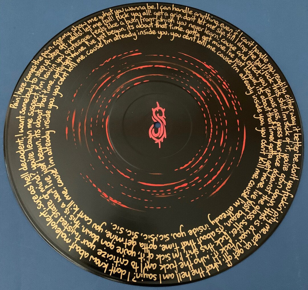 Slipknot Sic Hand Painted Lyrics Painting on Vinyl Record Etsy