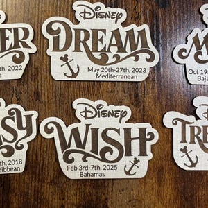 DCL - Magneti da crociera - Logo della nave - Magnete in legno - FE Gifts