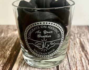 Personalized Sister Gift: Engraved Pilsner or Rocks Glass