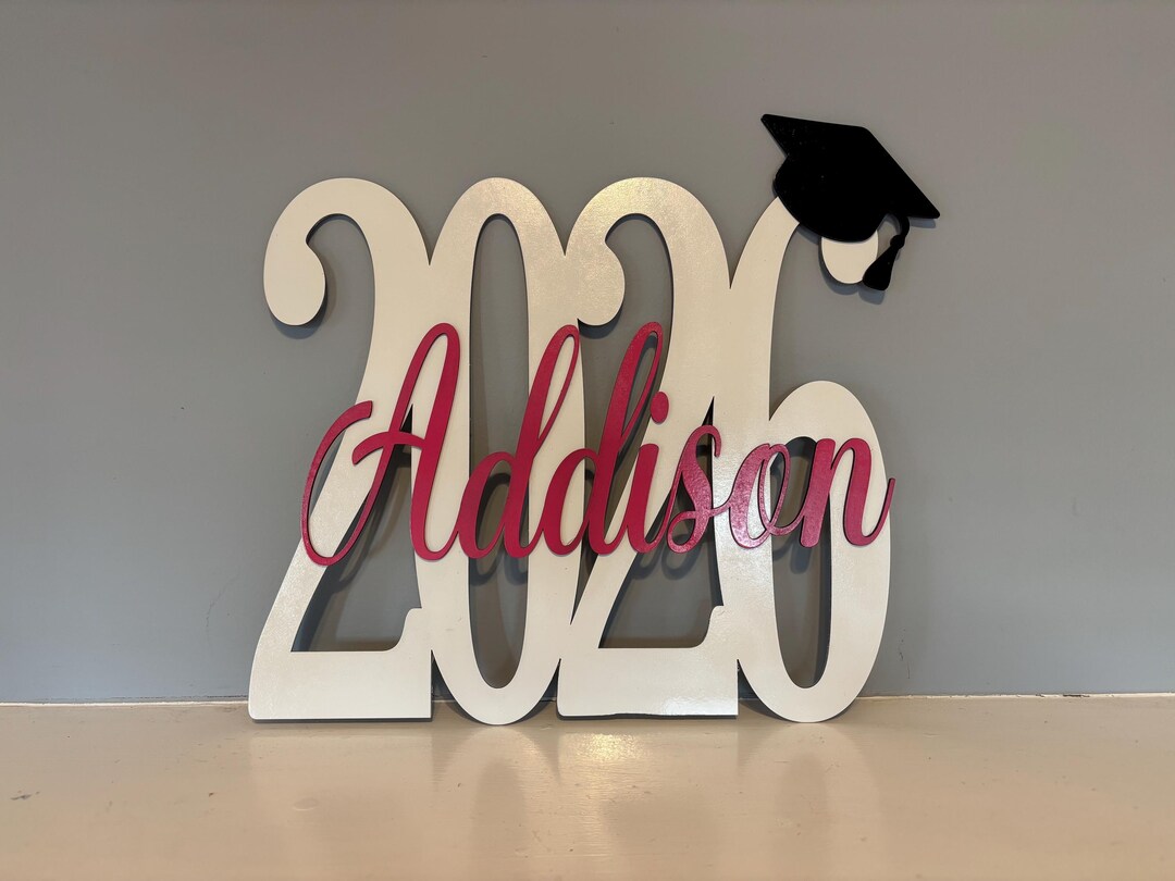 Grad Name Sign Graduation Year and Name Sign - Custom Gradution Sign - Photo Prop ...