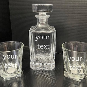 Customized Whiskey Decanter and Rocks Glass Set, Personalized, Monogrammed