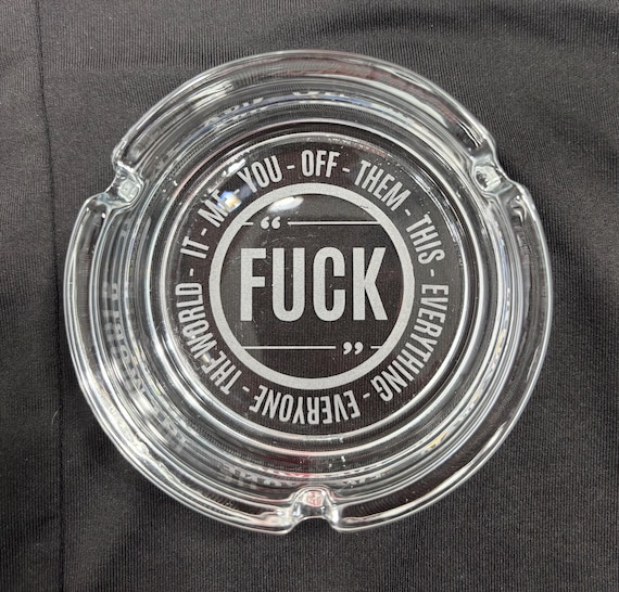 Custom Engraved Glass Ashtray - Custom Logo or Design