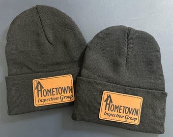 Beanie With Custom Leather Patch