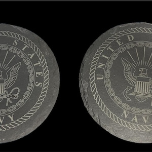 Custom Slate Coasters - Set of 4, Engraved with Your Logo, Personalized
