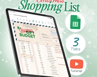 Kerstcadeautracker-spreadsheet voor familiecadeaus Boodschappenlijstje Vakantieplannersjabloon Google Spreadsheets Kersttakenlijst Budgetsjabloon