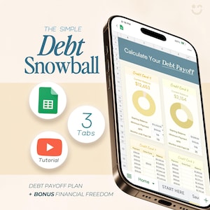 Debt Snowball Payoff Tracker Budget Spreadsheet Google Sheets Personal Finance Calculator Monthly Payment Plan Debt Payoff Budget Template