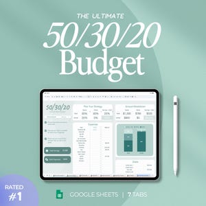 Ultimate 50/30/20 Monthly Budget Spreadsheet Expense Tracker Financial Planner Template For Google Sheets 50 30 20 Budget Bill Calendar