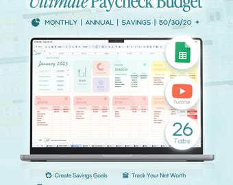 Paycheck Budget Spreadsheet: Personal Financial Planner (Google Sheets)
