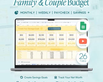 Family Budget Google Sheets Budget Template Paycheck Planner Expense Tracker Financial Planner Zero Based Budgeting Worksheet Simple Budget