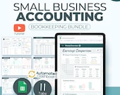 Small Business Accounting Budget Bundle Ledger Income Expense Tracker Spreadsheet For Google Sheets Business Book Keeping Template