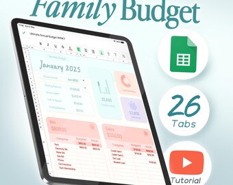 Family Budget Spreadsheet Template Google Sheets Monthly Budget Template Sinking Funds Financial Planning Net Worth Beginner Budget Template