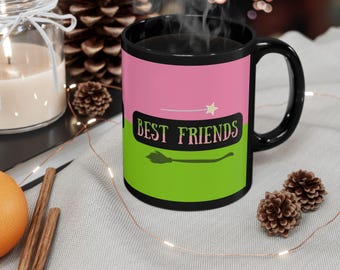 Caneca Elphaba e Glinda Melhores Amigas, Caneca Temática do Filme Wicked, Caneca de Café do Musical da Broadway, Presente para Melhor Amiga, (325ml, 445ml)