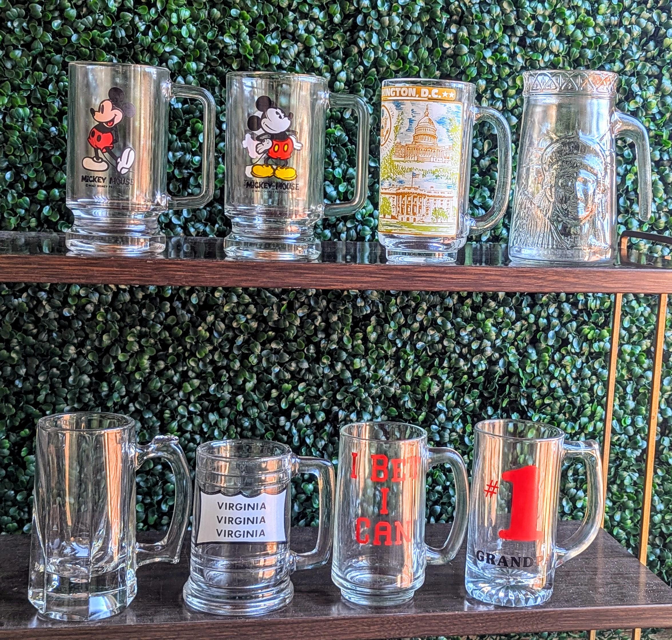 ＊New York City＊ビンテージ＊ガラスマグ＊木製ハンドル＊ジョッキ Vintage beer glass with handle - Etsy 日本