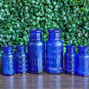 Antique blue bottles - Etsy 日本