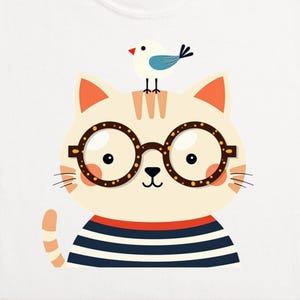 Funny Cat Comfort Colors T-Shirt: Kawaii Kitty Graphic Tee